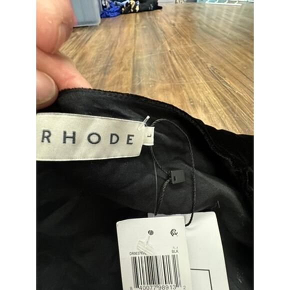 NWT!! RHODE‎ "LAINEY" DRESS ,Black,Goth,Halloween, Velvet, Wrap, - Picture 7 of 16